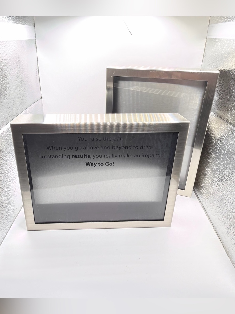 Brushed Silver magnetic shadow box Frame set of two- Modern Home Accent